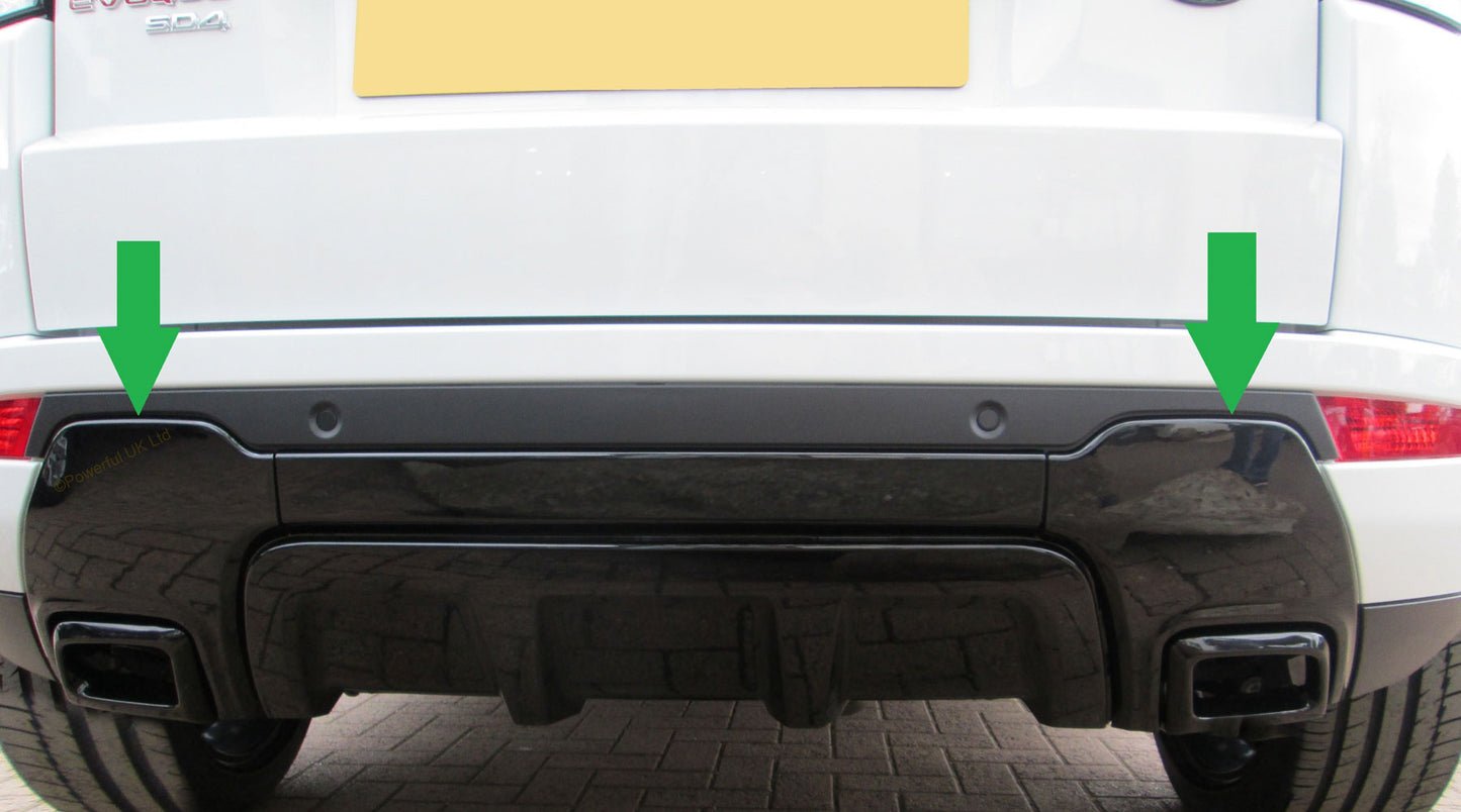 Rear Bumper Plastic Exhaust Trim for Range Rover Evoque L538 Dynamic - Black - PAIR
