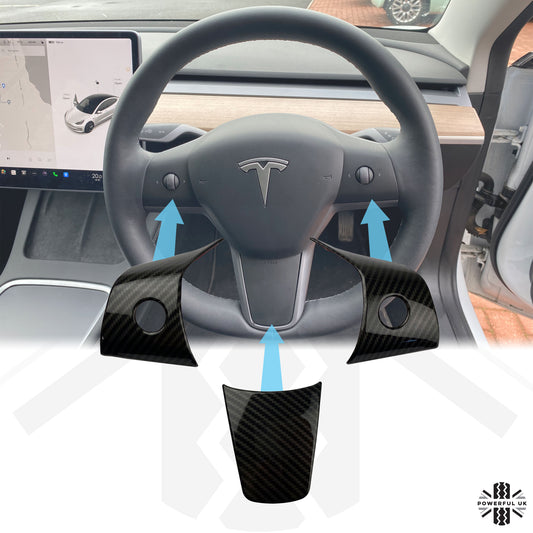 Steering Wheel Column Cover Trims for Tesla Model 3 -Carbon Fibre