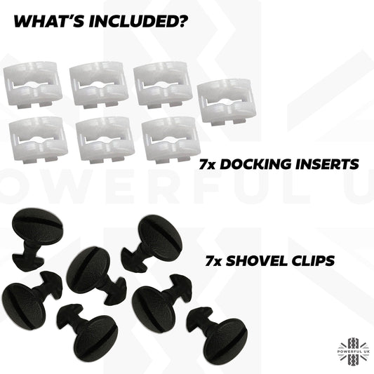 Front Tow Eye Cover Fitting Clips + Docking Inserts for Land Rover Discovery 3