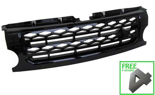 Front Grille for Land Rover Discovery 3 - Disco 4 look - Gloss Black