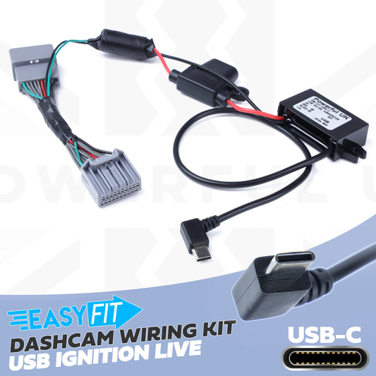 Dash Cam Wiring Kit for Range Rover Evoque with LATE overhead console (2014+) - USB-C