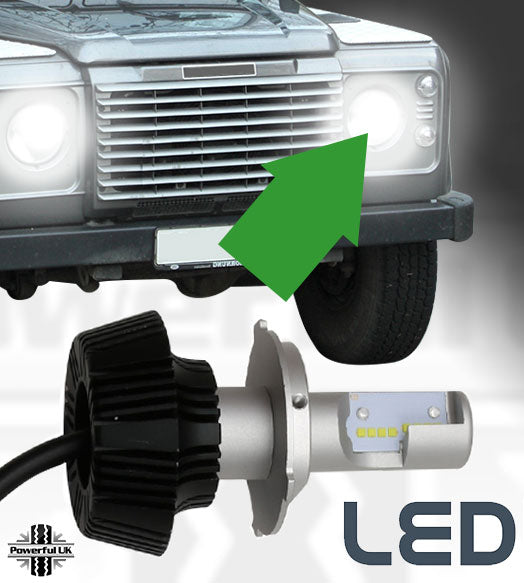 H4 LED 4000 LM Headlight bulbs - White - for Land Rover Defender - PAI –  Powerful UK