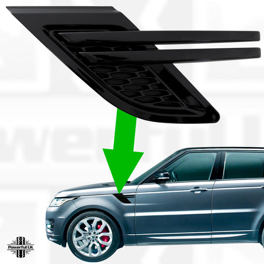 Side Vents - All Black - Aftermarket for Rover Sport L494 2014-17