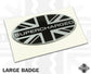 Supercharged Union Jack Oval Badge Sticker - LARGE (each)
