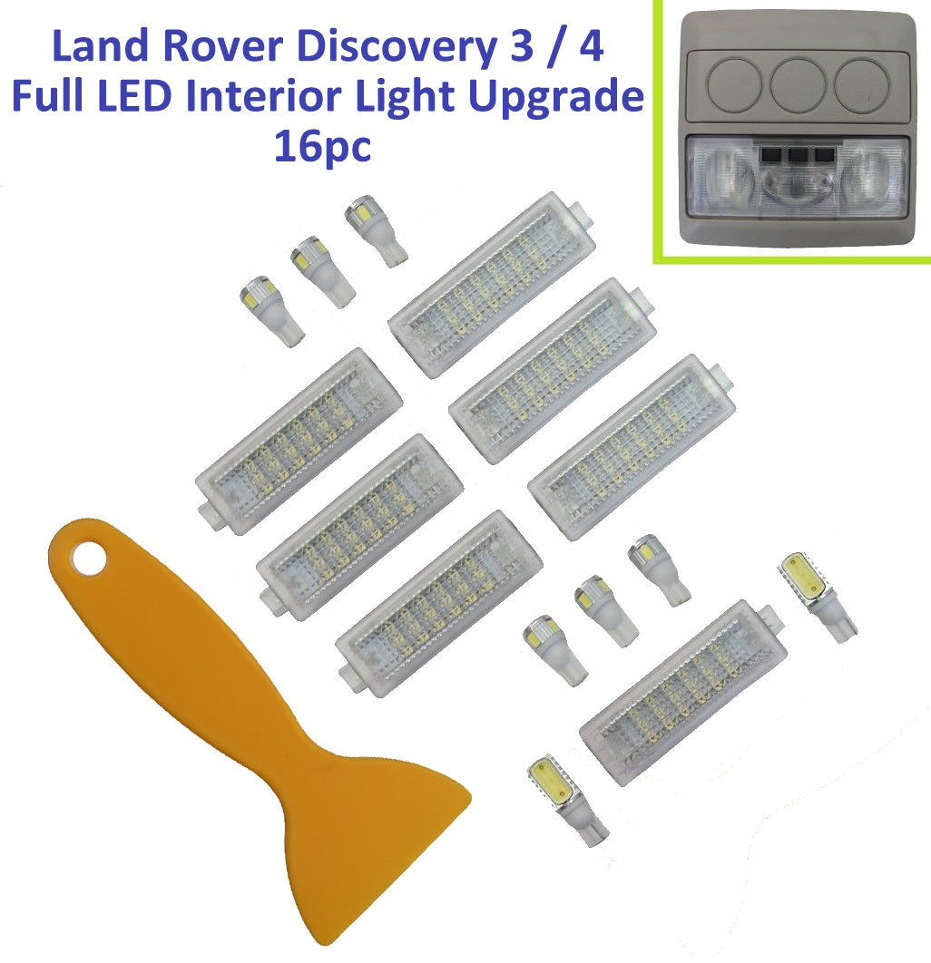 LED Interior Light Upgrade Kit - 16 pc - White - for Land Rover