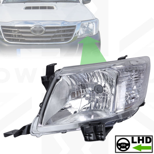 Headlight Assembly (Left Hand Drive) for Toyota Hilux Mk7 2011-15 - Left