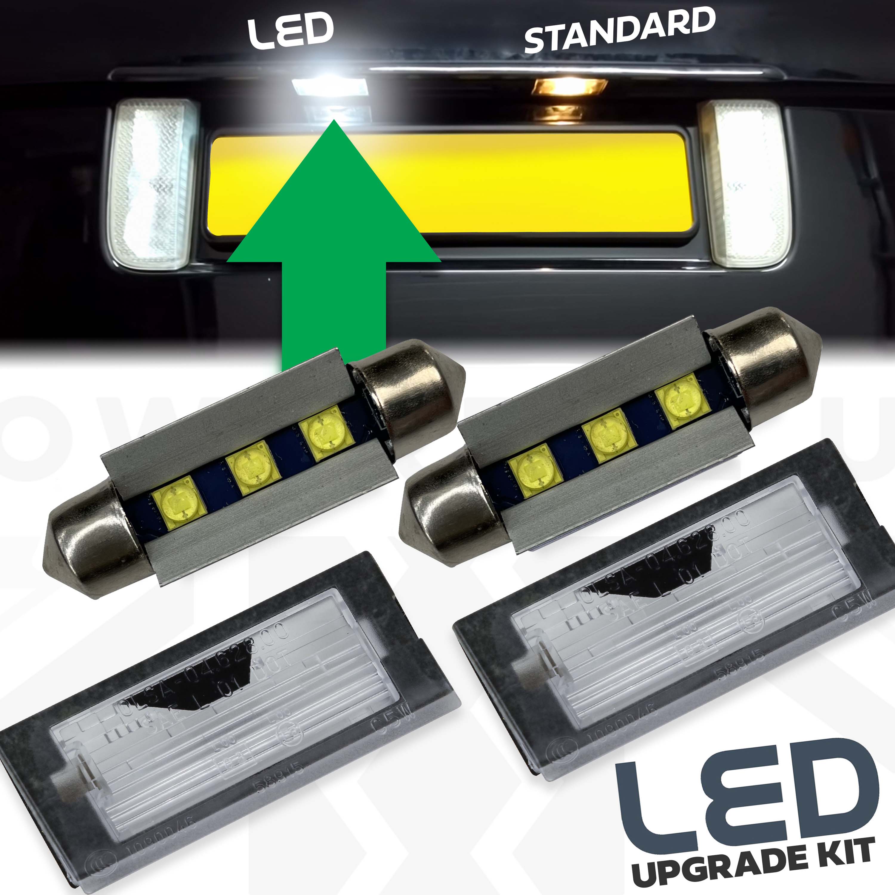 LED number licence plate light upgrade KIT for Range Rover L322 – Powerful  UK