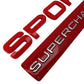 SUPERCHARGED & SPORT tailgate badge for Range Rover - Red