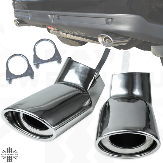 Twin Exhaust Tailpipes for Range Rover Sport L320 - Diesel Models - Stainless