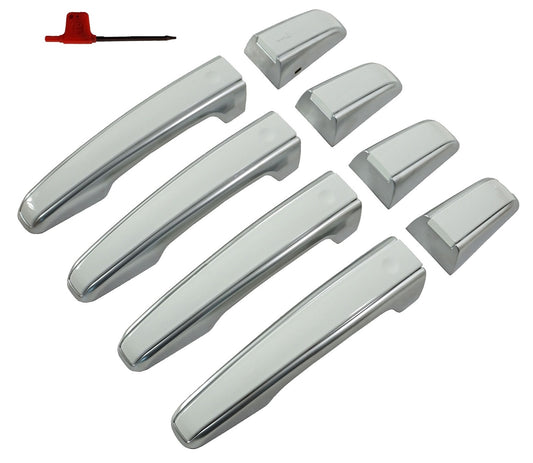 'Autobiography Style' Door Handles Skins in Silver & White for Land Rover Discovery Sport