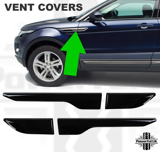 Side Vent COVERS (4 pc kit) - Gloss Black for Range Rover Evoque