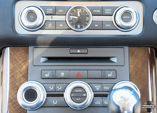 Interior Radio/Climate Control Button Covers (5 pc) - Silver - for Range Rover Sport 2010