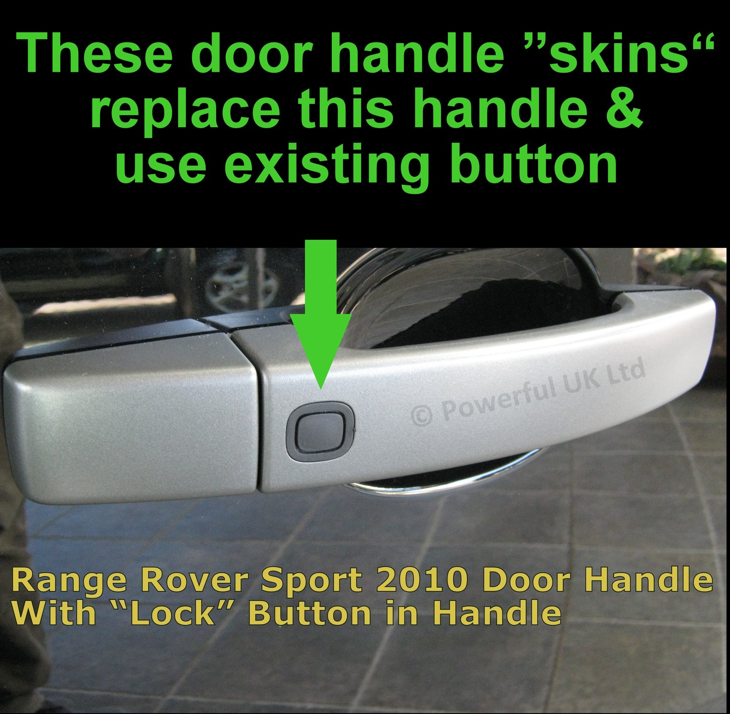 Door Handle "Skins" for Range Rover Sport L320 2010 on (with hole for button)  - Gloss Black