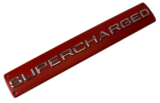 SUPERCHARGED Badge - Red & Chrome for Range Rover Sport