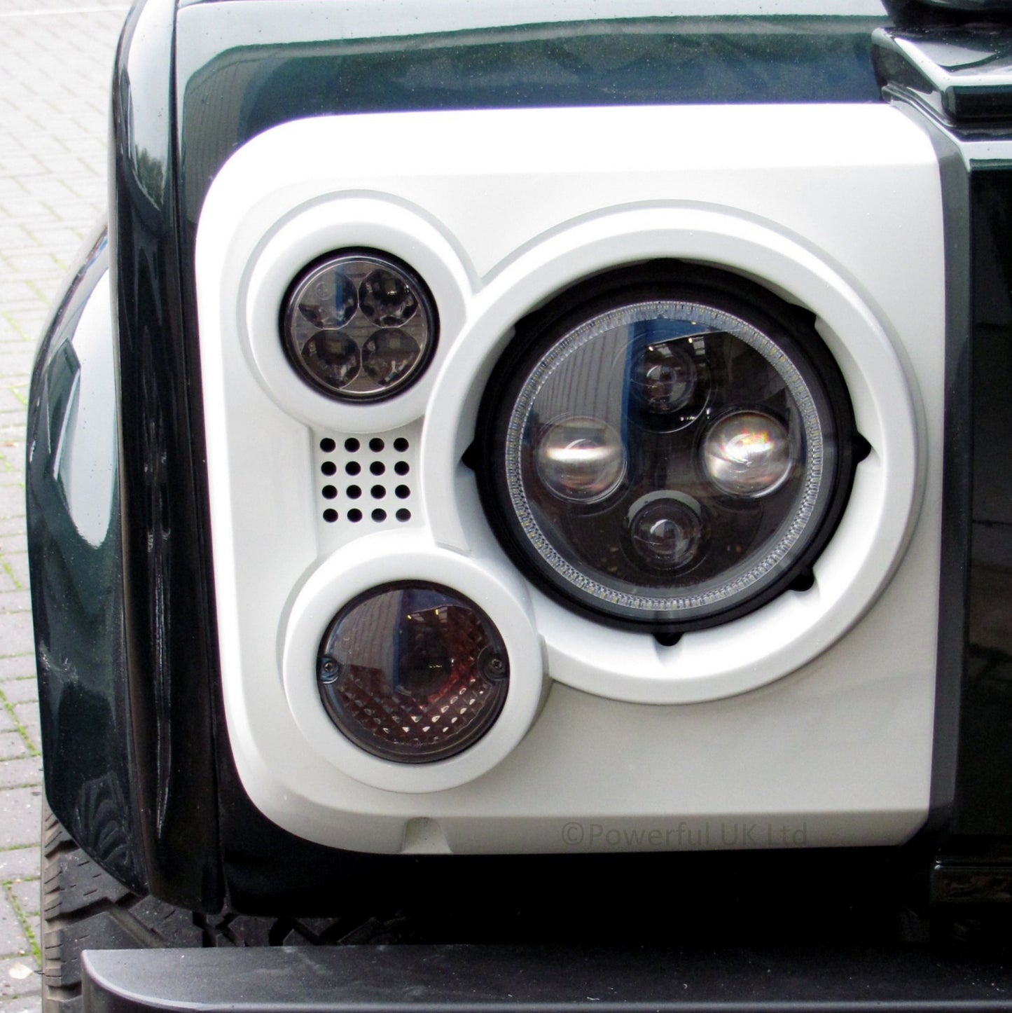 Smoked/black Light Kit for Land Rover Defender SVX grille