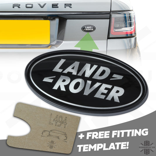 Rear Tailgate Badge - Black & Silver - for Range Rover Sport L494