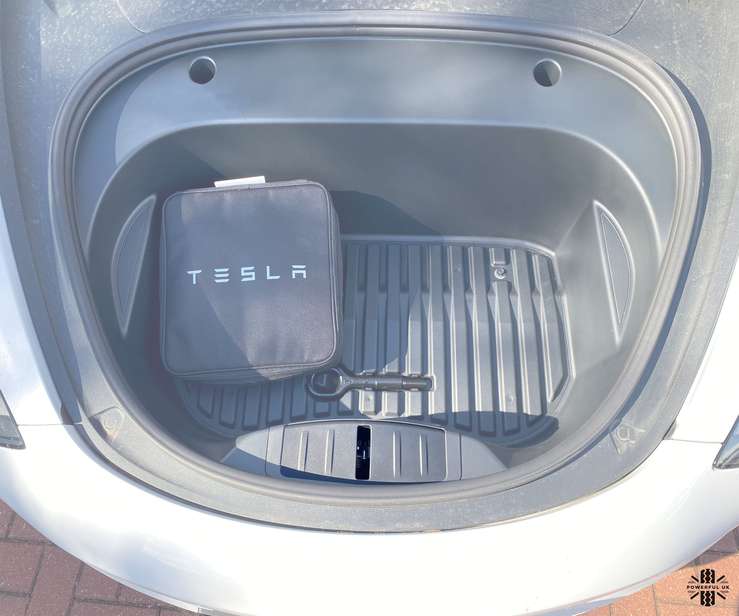 Brushed Stainless Steel Front Trunk Lock Cover for Tesla Model 3