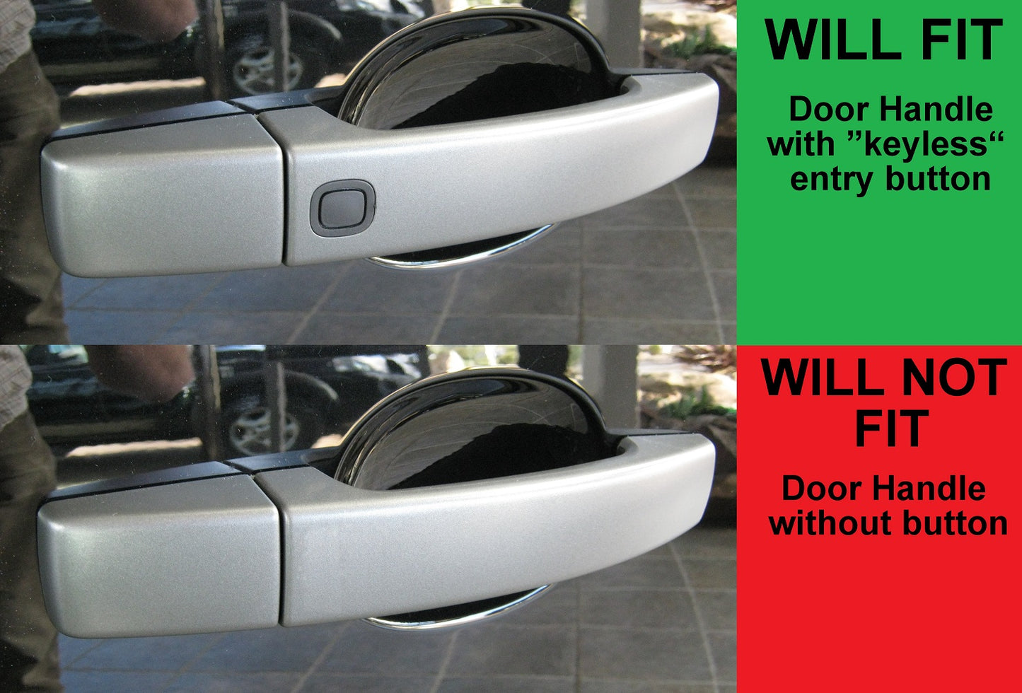 Door Handle Covers for Land Rover Discovery 4 with Button in Handle - Santorini Black