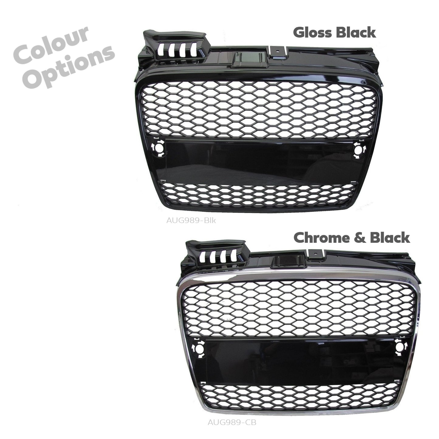 RS4 style front grille - Gloss Black for Audi A4