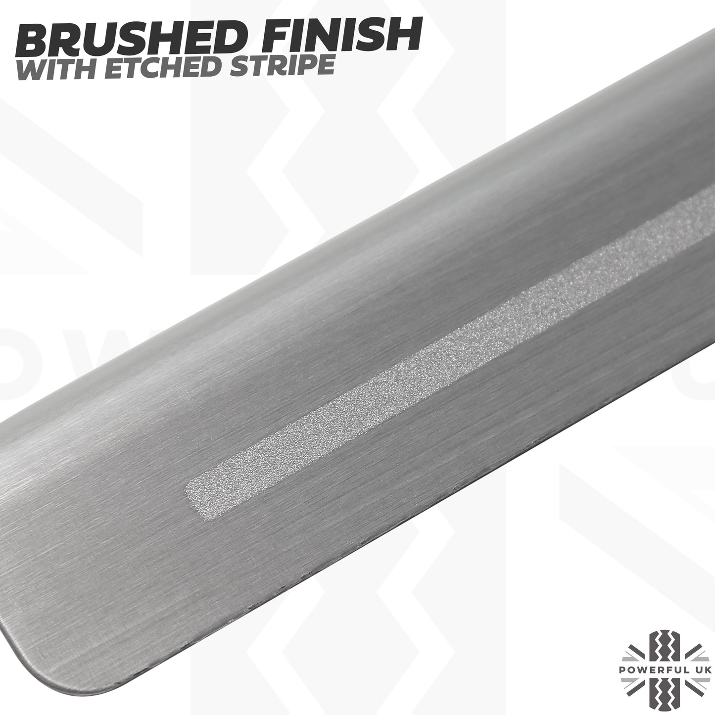 Door Sill Covers in Brushed Aluminium with Etched Stripe for Range Rover L405