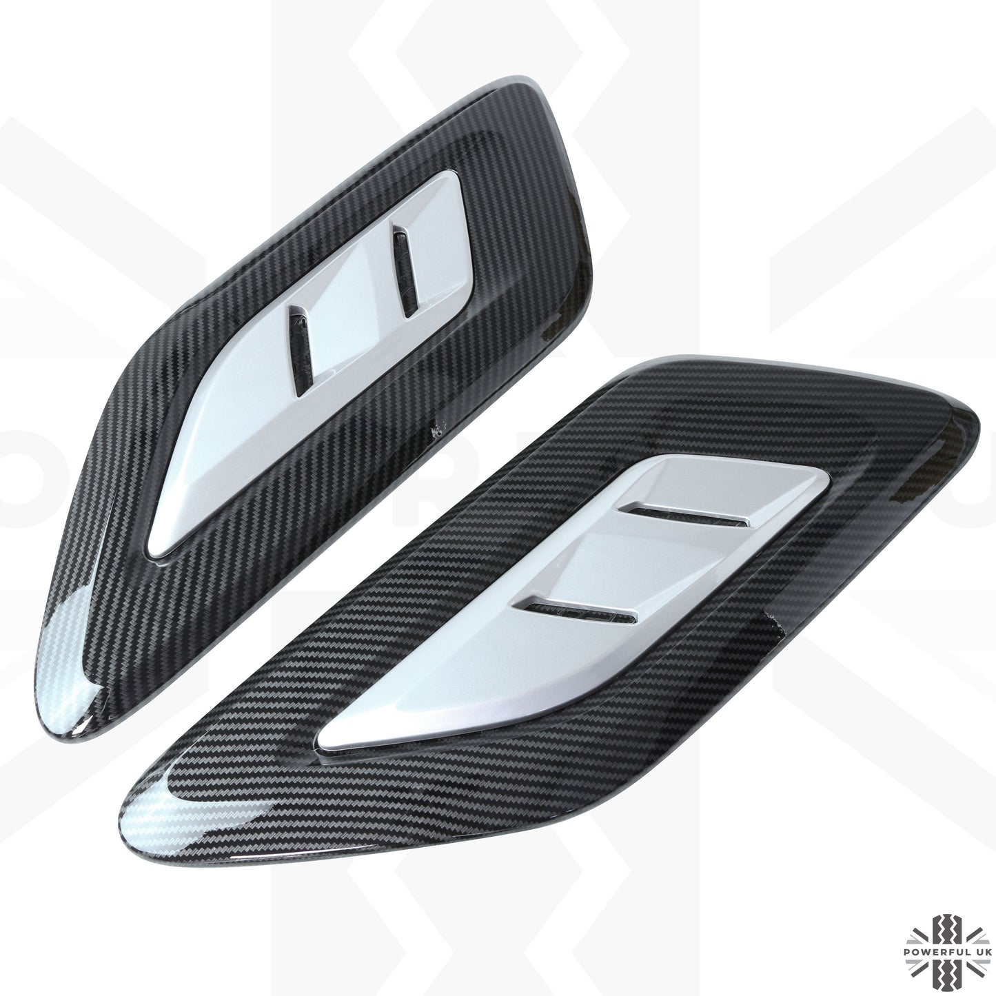 Bonnet Vents for Land Rover Discovery 3/4 - Carbon & Silver