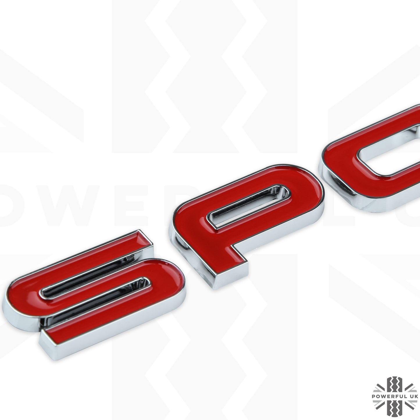 Tailgate SPORT Lettering - Chrome & Red for Land Rover Discovery Sport