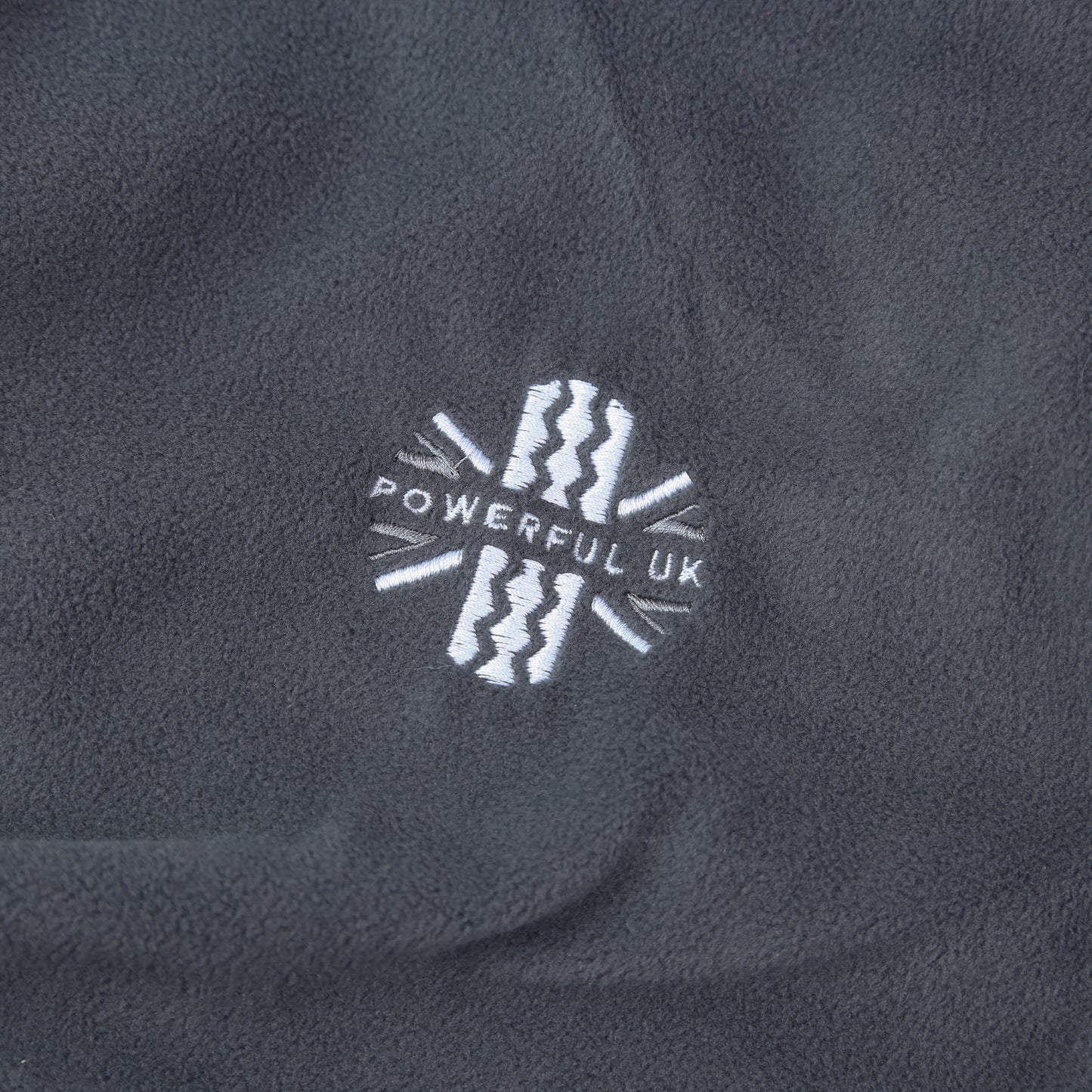Embroidered Fleece Powerful UK Ltd "Merch" - Seal Grey - XL
