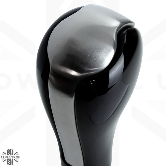 Gear Knob - Black Piano + Brushed Metal Insert for Range Rover Sport