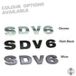 Tailgate Lettering "SDV6" - Matt Black - for Land Rover Discovery 3 & 4