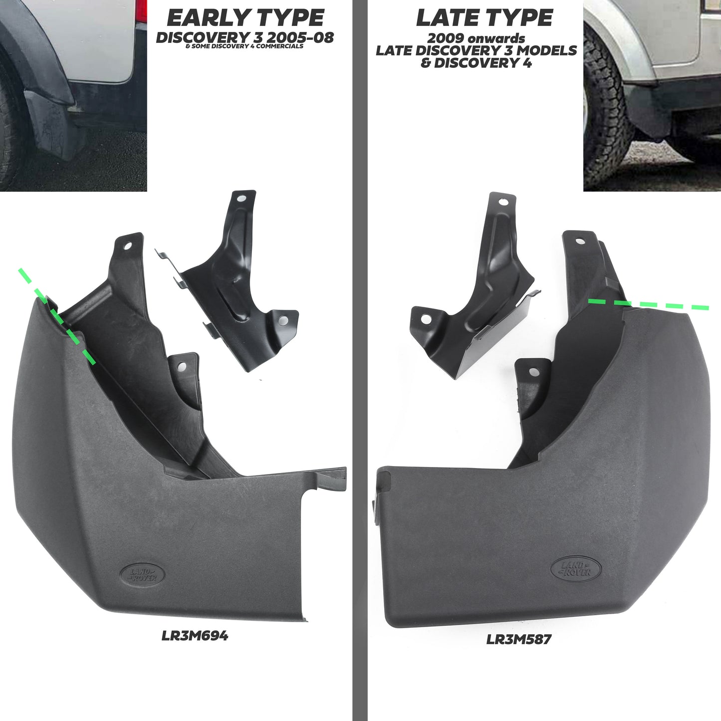 Genuine Mudflap Kit - Rear - for Land Rover Discovery 3(2009) & Discovery 4