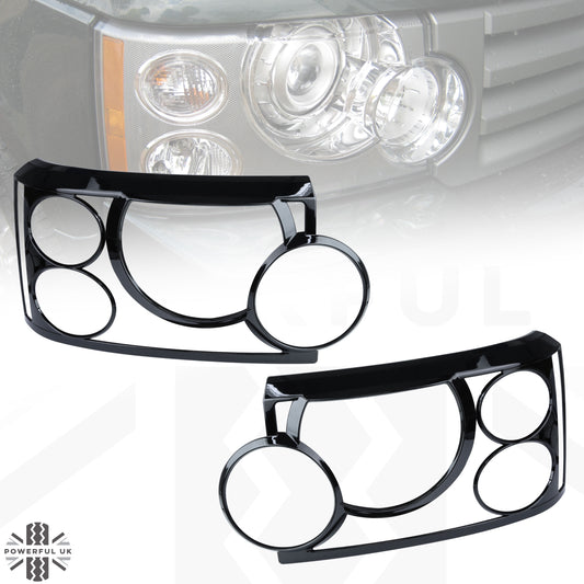 Headlamp Covers for Range Rover L322 2005-09 - Gloss Black