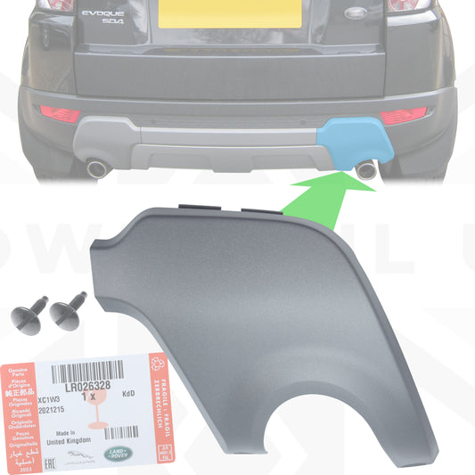 Genuine Tow Eye Cover for Range Rover Evoque Pure/Prestige/SE/SE Tech - with exhaust cut-out