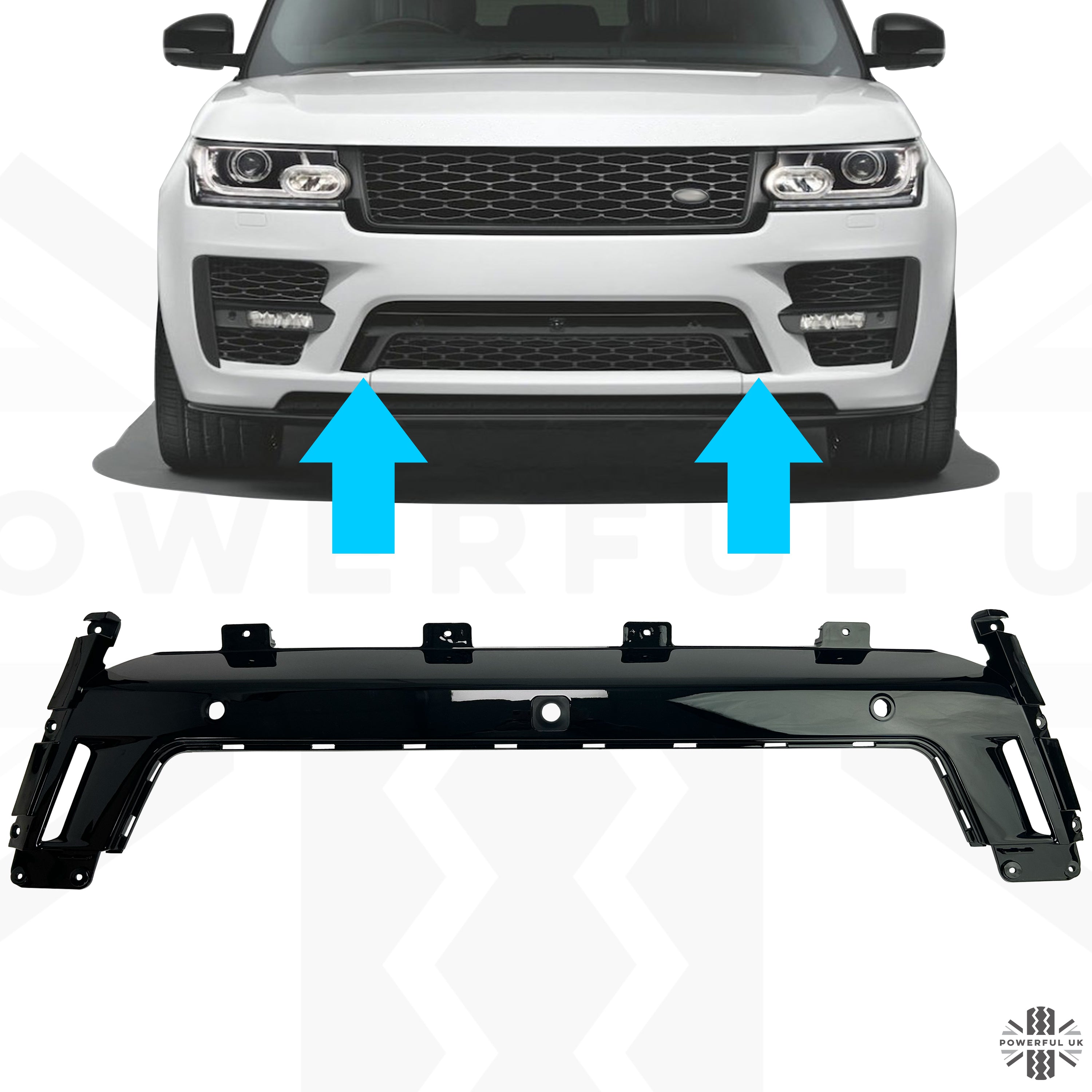 thumbnail image 2 of Soillar Front Lower Bumper Skid Plate Trim For Range Rover 2018-2020 - Black 2 of 6