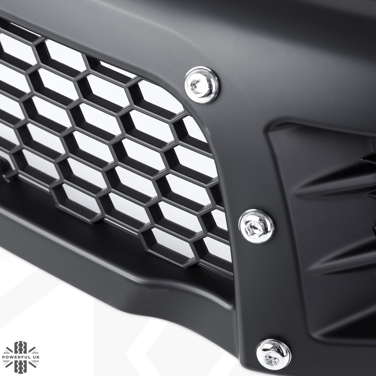 Front Grille - Matt Black Mesh + Cosmetic Bolts - for Toyota Hilux Mk8 Revo (2016-20)
