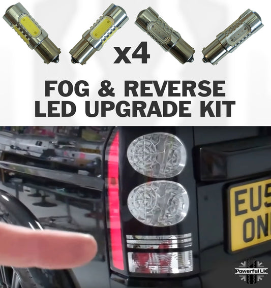 Reverse & Fog LED Bulb Upgrade Kit ( 4pc ) for Land Rover Discovery 3 & 4