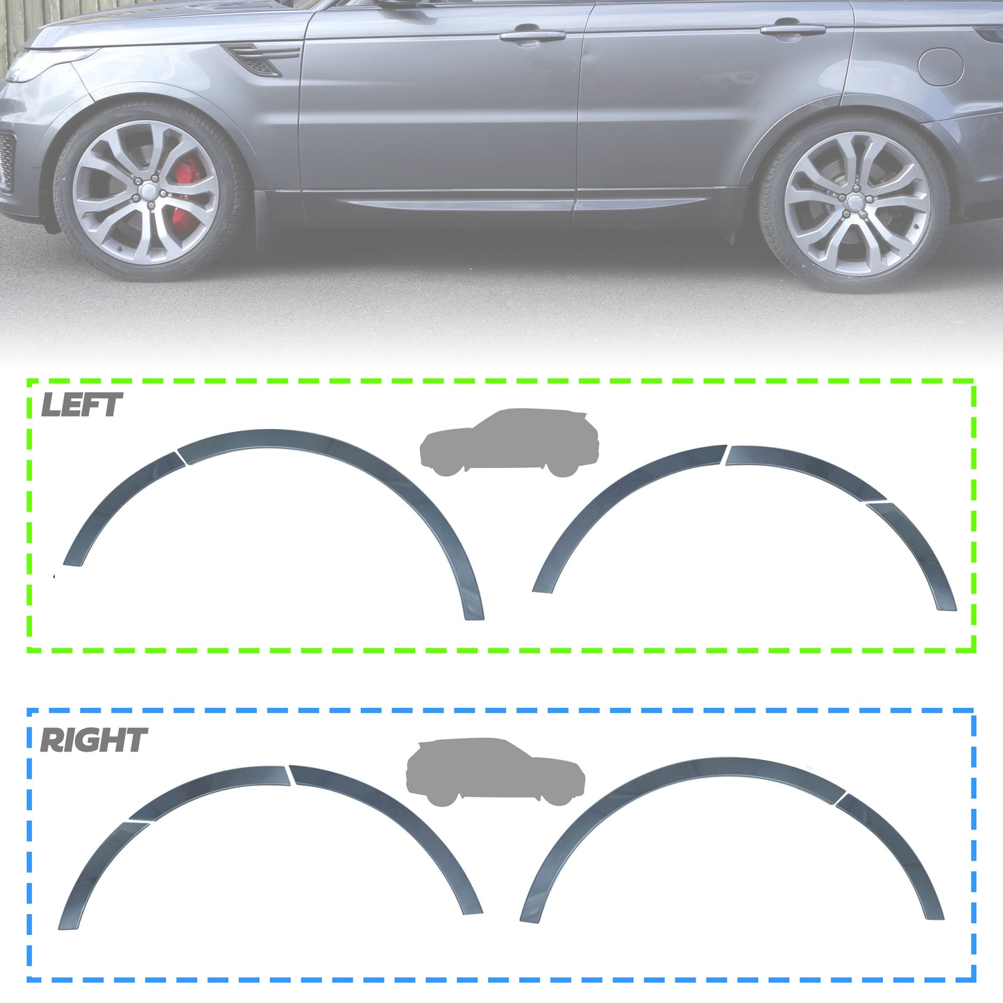 Wheel Arch Spat Kit "SVR Style" for Range Rover Sport L494 - Corris Grey
