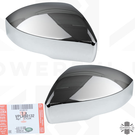 Genuine Mirror Covers - Top Half Caps for Land Rover Discovery 4 Facelift  - Chrome