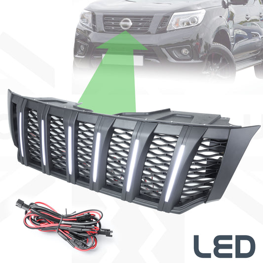 Slatted Front Grille for Nissan Navara NP300 - with LEDs