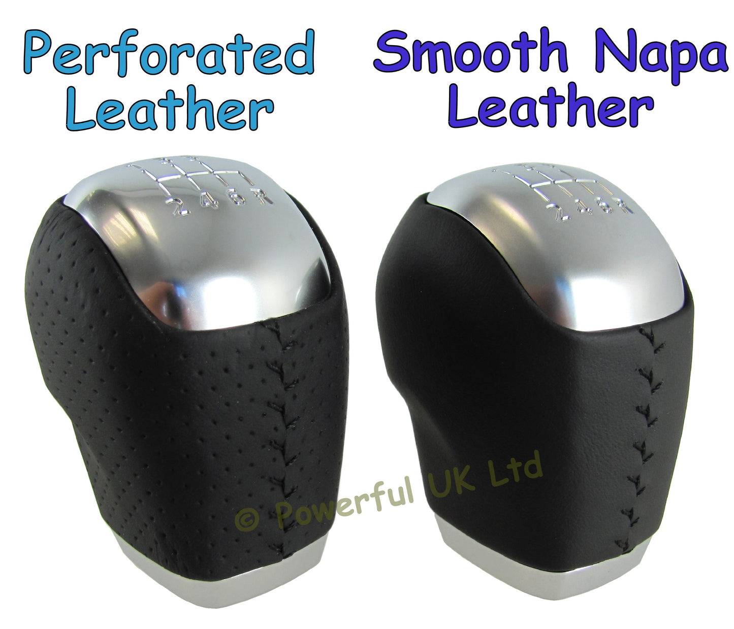 Manual Gear Knob - 6 Speed - Smooth Leather & Alloy for Nissan Navara D40