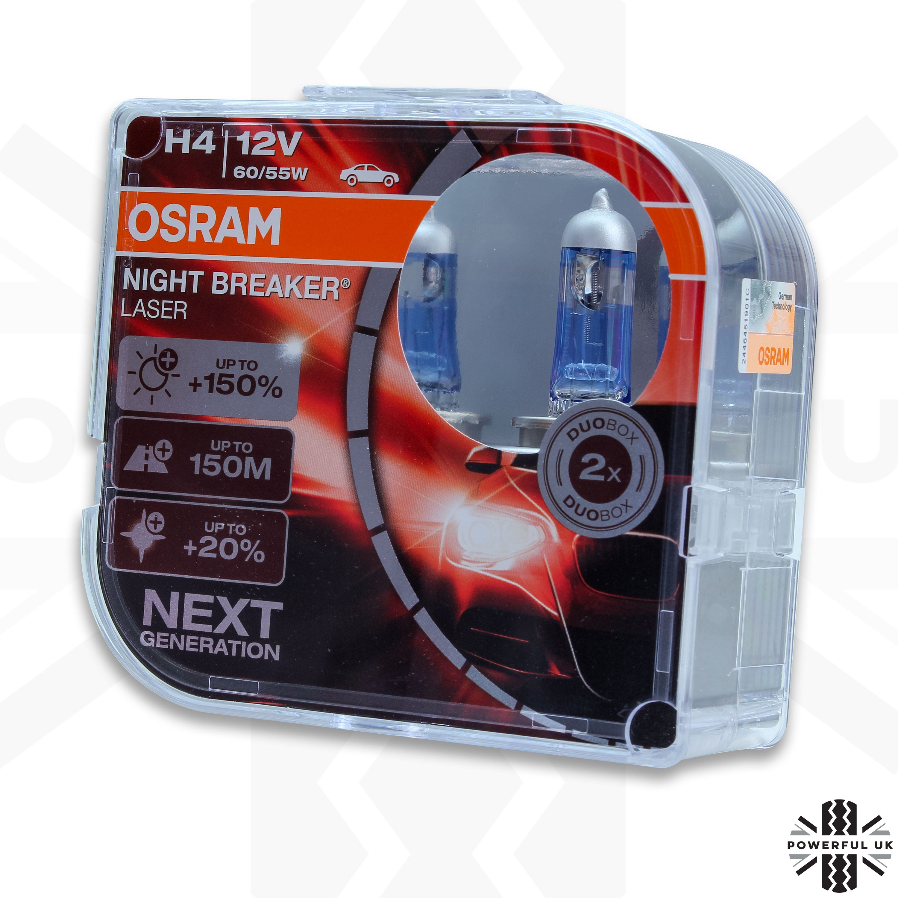 OSRAM H4 High Power  Night Breaker LASER Bulbs (Pair