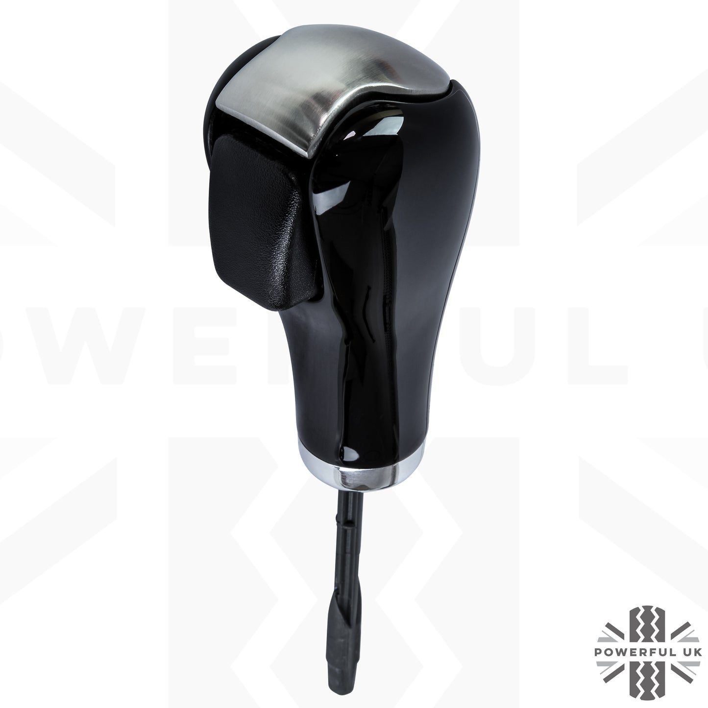 Gear Knob - Black Piano + Brushed Metal Insert for Range Rover Sport