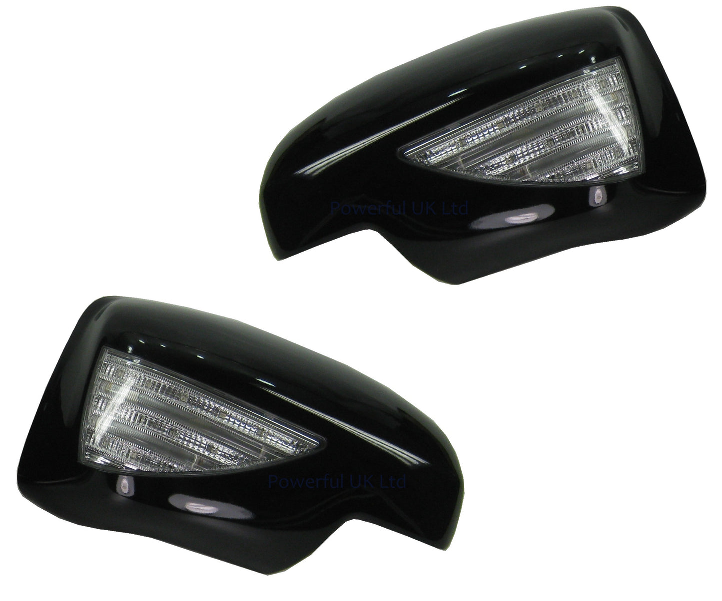 Full Mirror Covers With LED for Range Rover L322 (05-09 Mirrors) - Gloss Black