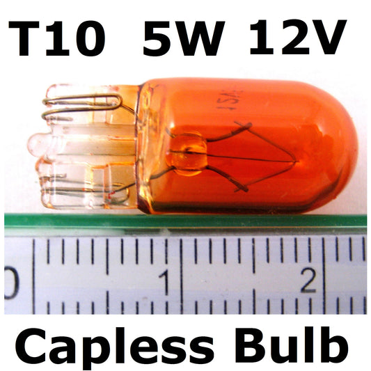 T10 AMBER Side Repeater Bulb 12v 5W (Pair)