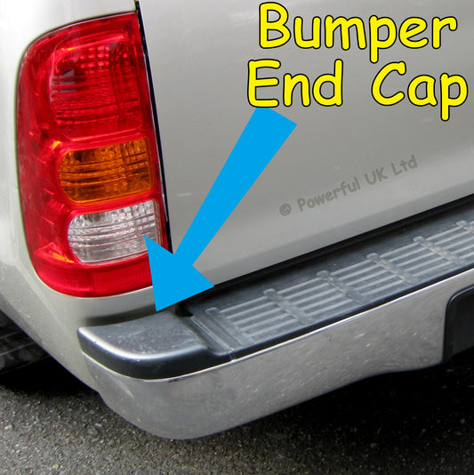 Rear Bumper Plastic End Cap - Aftermarket - Left Hand - for Toyota Hilux Mk6 / Mk7 & Vigo