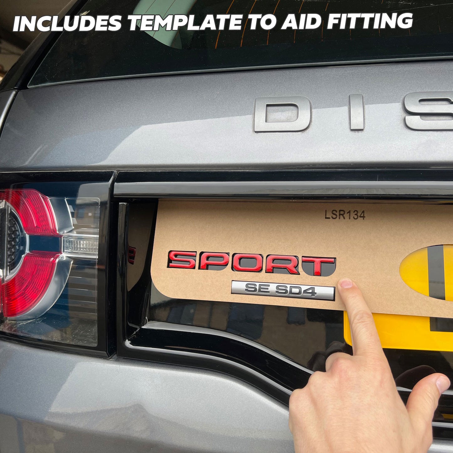 Tailgate SPORT Lettering - Silver & Red for Land Rover Discovery Sport