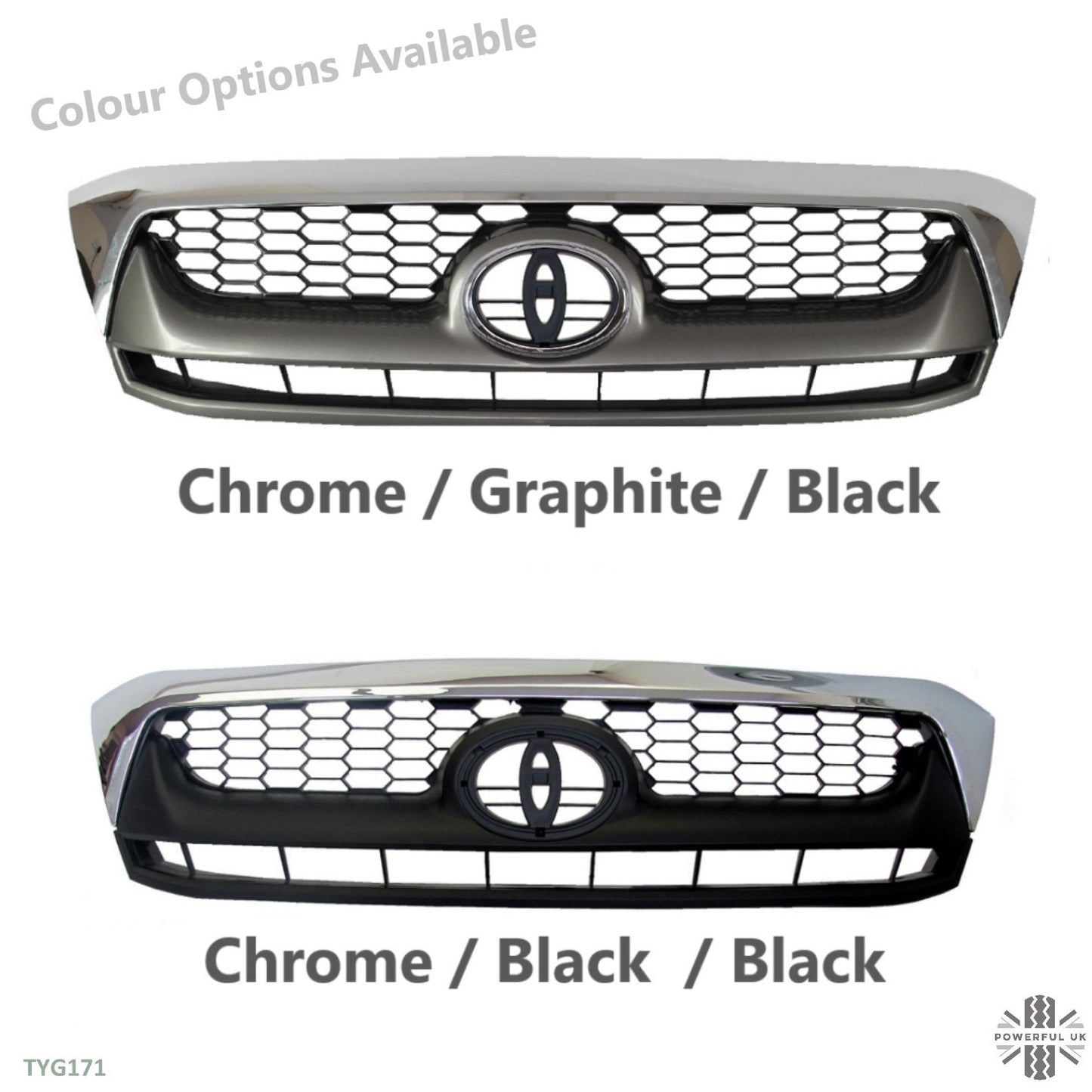 Front Grille - Chrome & Graphite - for Toyota Hilux Mk6