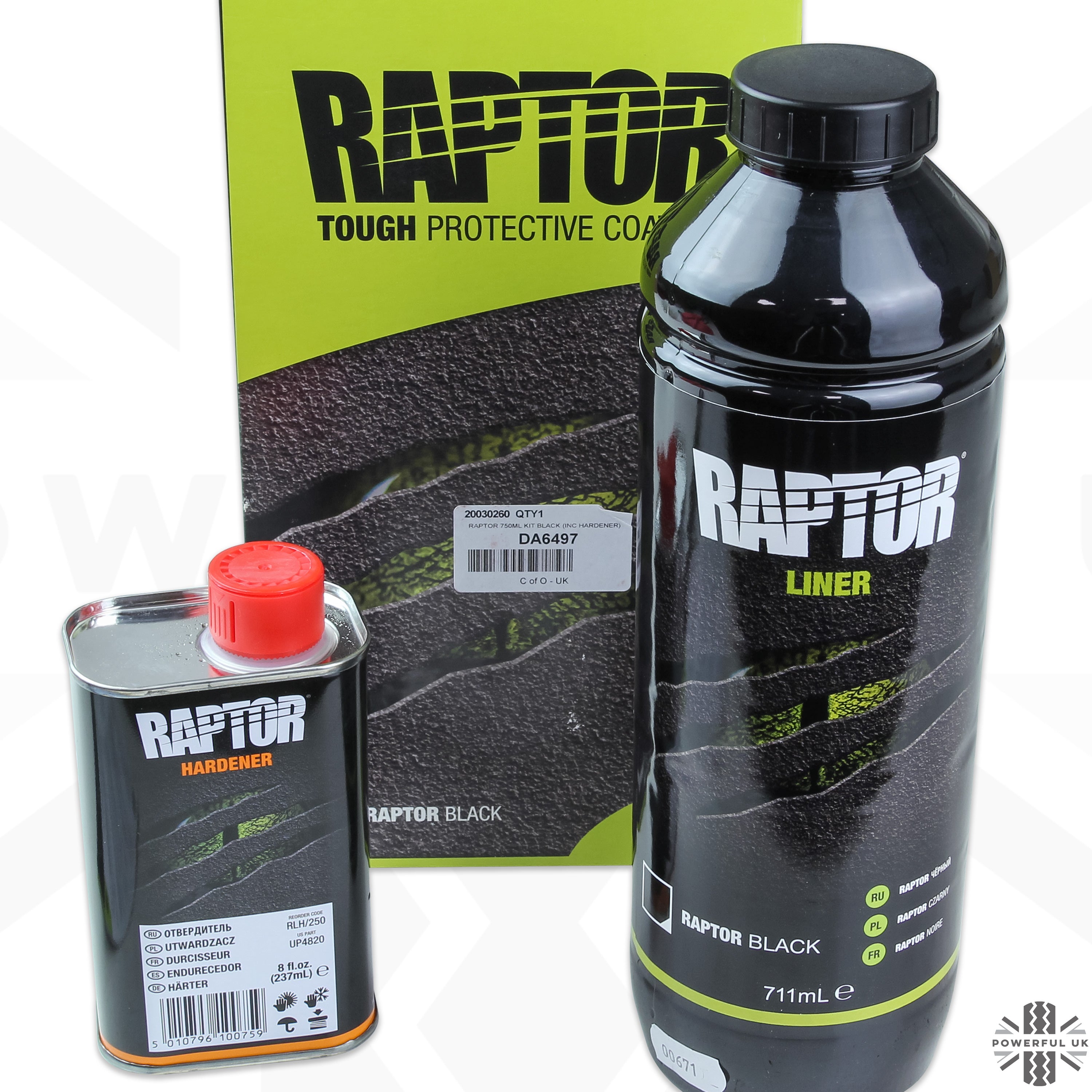 Raptor Paint Coating Set of 4 / Tonable, Black and All RAL Colors / Upol