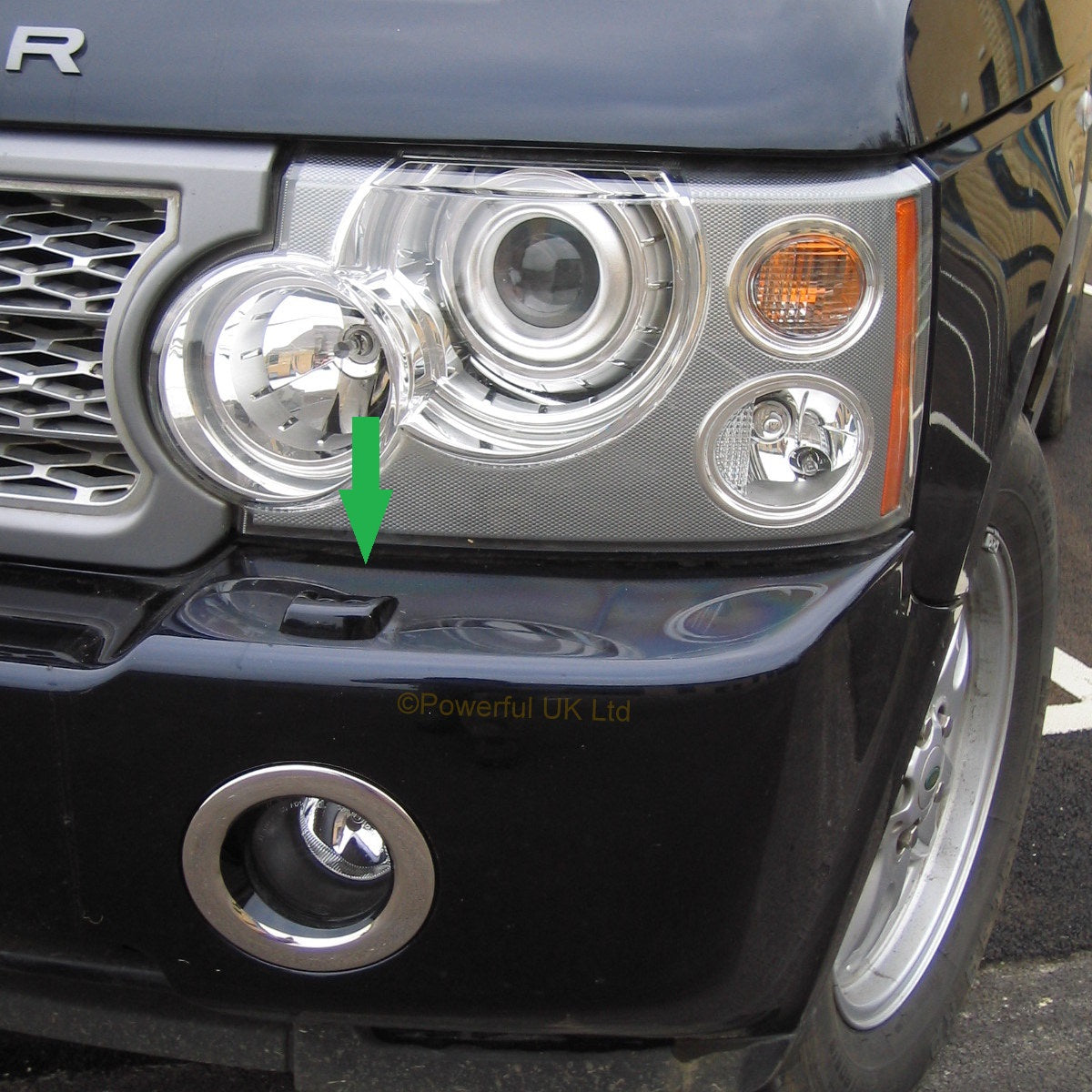 Headlight Washer Jet Covers in Cairns Blue for Range Rover L322 Vogue