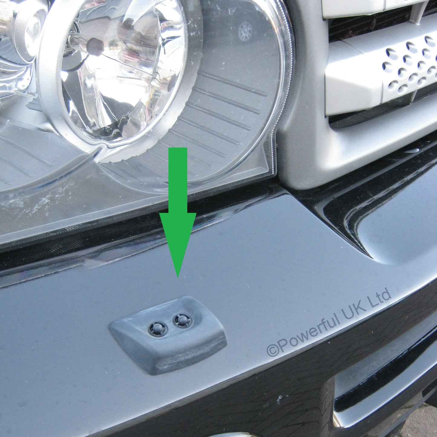 Headlight Washer Jet Covers for Range Rover Sport 05-09 in Java Black
