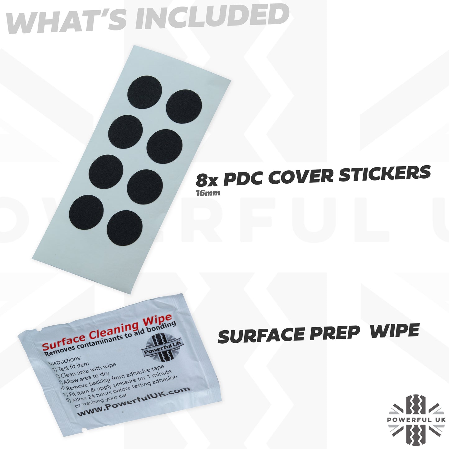 Parking Sensor Cover Stickers x 8 for Land Rover Discovery 3/4
